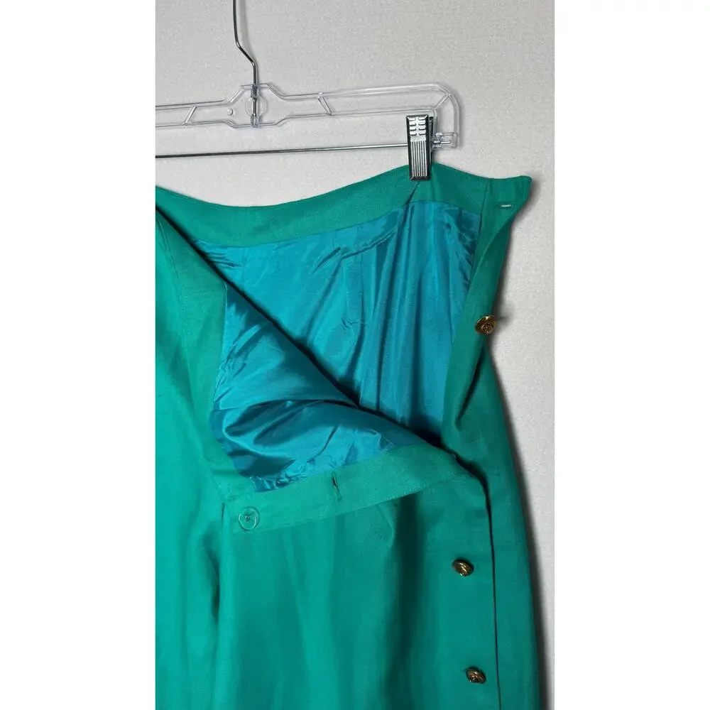 1990s Ronet Turquoise Linen Pant Set USA Women’s XL Plus Size